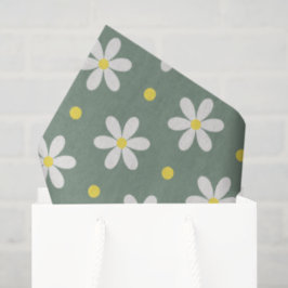 White Daisies Pattern Custom Background 薄葉紙