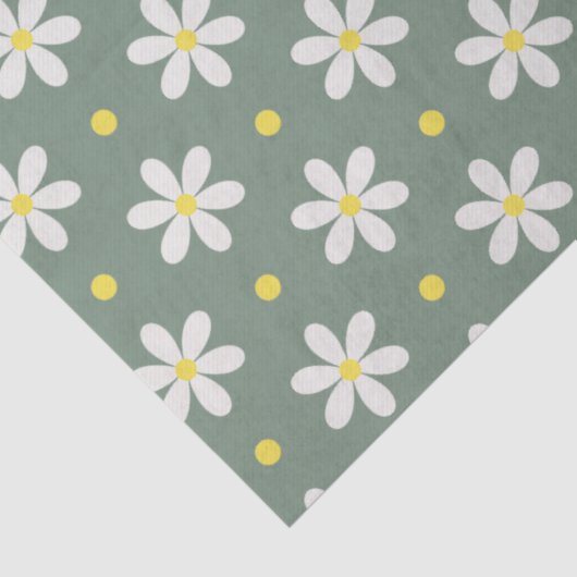 White Daisies Pattern Custom Background 薄葉紙 (詳細)