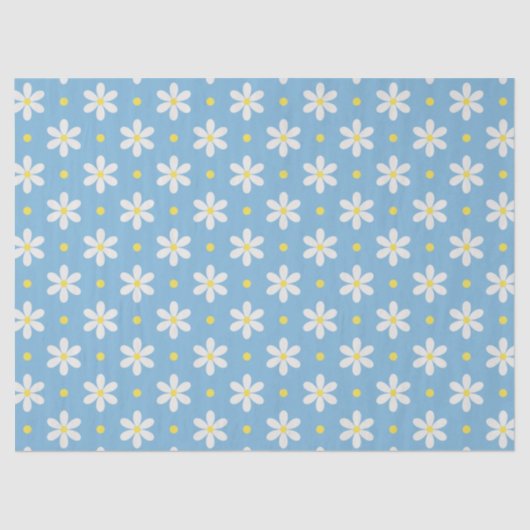 White Daisies Pattern Custom Background 薄葉紙 (正面)