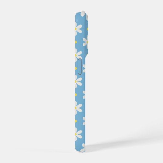 White Daisies Pattern Custom Background iPhoneケース (右側面)