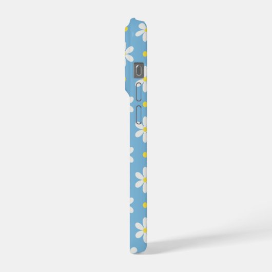 White Daisies Pattern Custom Background iPhoneケース (左側面)