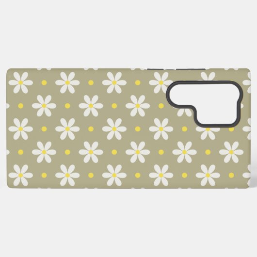 White Daisies Pattern Custom Background Samsung Galaxyケース (裏面横)