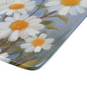 White Daisies Watercolor Flowers Painted カッティングボード (角)
