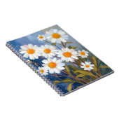 White Daisies Watercolor Flowers Painted ノートブック (右側)