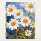 White Daisies Watercolor Flowers Painted プランナー手帳 (正面)