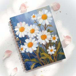 White Daisies Watercolor Flowers Painted プランナー手帳