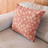 White Daisy Floral Pattern Custom Name クッション