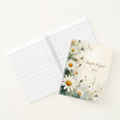 White Daisy Floral Spiral-bound Journal Botanical  ノートブック (内部)
