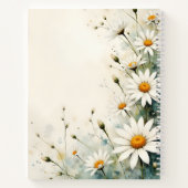 White Daisy Floral Spiral-bound Journal Botanical  ノートブック (裏面)