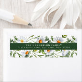 White Daisy Flowers Return Address Labels ラベル (インサイチュ)