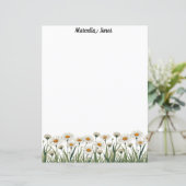 White Daisy Meadow Stationery Paper (スタンド正面)