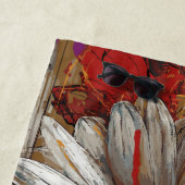 White Daisy Urban Collage Flower Art ビーチタオル (インサイチュ)