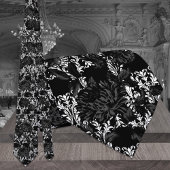 White Damask Black Floral Wedding Neck Tie ネクタイ