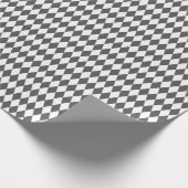 White & Dark Gray Harlequin Diamonds ラッピングペーパー (角)