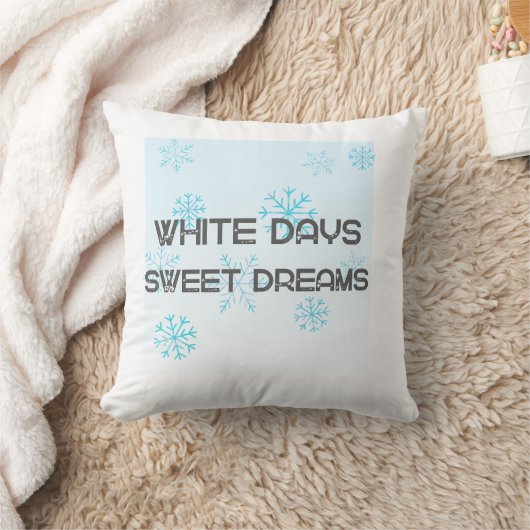 White Days Sweet Dreams Cozy Winter Blanket | Snow クッション (ブランケット)