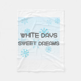 White Days Sweet Dreams Cozy Winter Blanket | Snow フリースブランケット