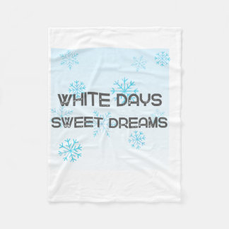 White Days Sweet Dreams Cozy Winter Blanket | Snow フリースブランケット