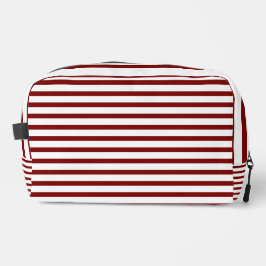 White & Deep Red Line Art Toiletry Bag  ドップキット