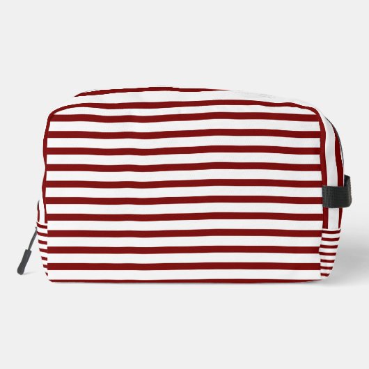 White & Deep Red Line Art Toiletry Bag  ドップキット (裏面)