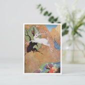 White Deer and Girl by Dorothy Lathrop ポストカード (スタンド正面)