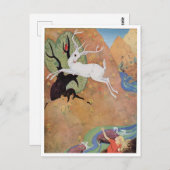 White Deer and Girl by Dorothy Lathrop ポストカード (正面/裏面)