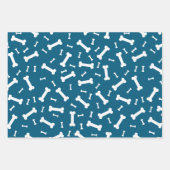 White Dog Bones Design ラッピングペーパーシート (正面)