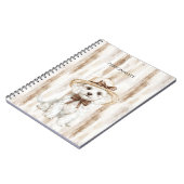 White Dog Hat with Bow ノートブック (左側)