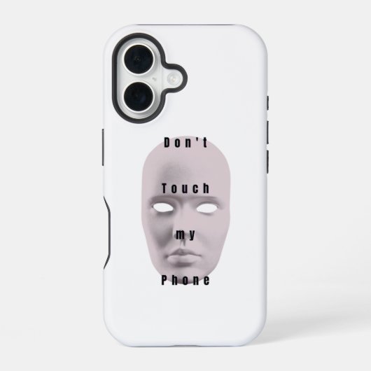 "White Don't touch my phone design "| スマホケース iPhone 16ケース (裏面)