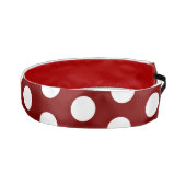 White Dotted Stylish 1.5" Deep Red アスレチックヘッドバンド (右)