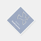white dove blue background Confirmation  スタンダードカクテルナプキン (角)