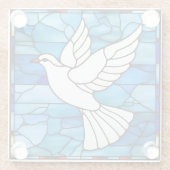 White Dove on Stained Glass ガラスコースター (裏面)