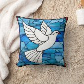 White Dove on Stained Glass クッション (ブランケット)