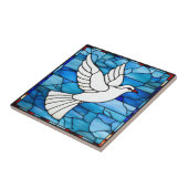 White Dove on Stained Glass タイル (側面)