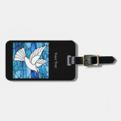 White Dove on Stained Glass ラゲッジタグ (正面横)