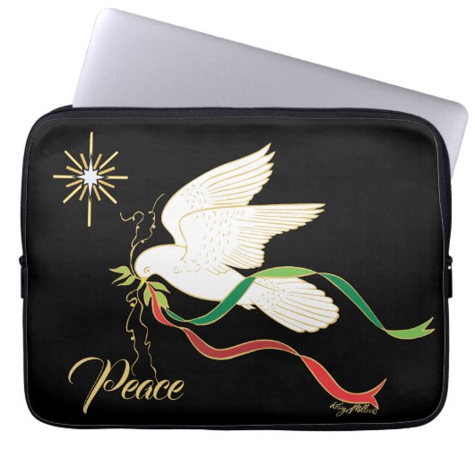 White Dove Spreading Peace ラップトップスリーブ (正面)