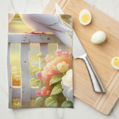 White Doves Cottage Garden キッチンタオル (四つ折り)