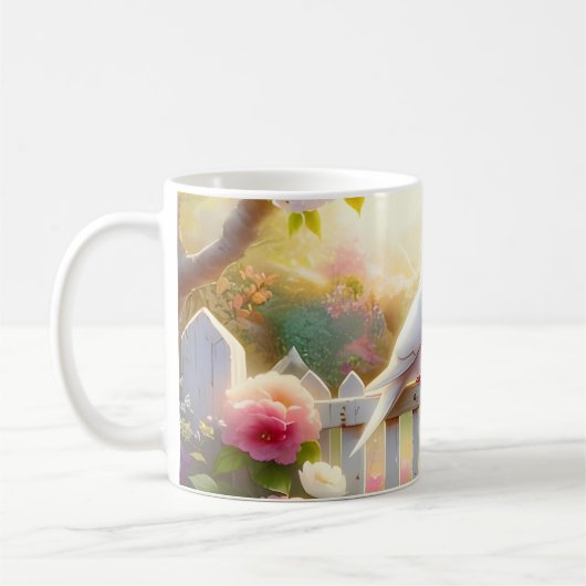 White Doves Cottage Garden コーヒーマグカップ (左)