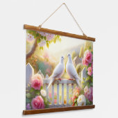 White Doves Cottage Garden 吊り下げ型タペストリー (傾斜あり)