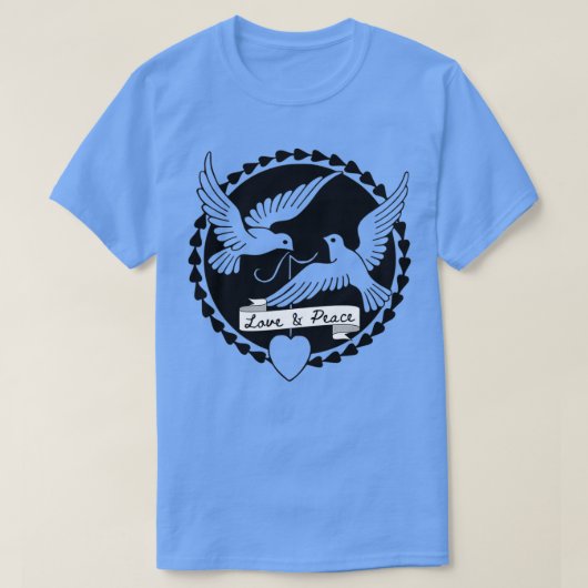 White doves of love amp peace tシャツ (デザイン正面)
