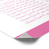 White doves pink wedding seating table plan 1-9 ポスター (角)