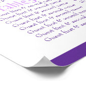white doves purple wedding seating table plan 1-9 ポスター (角)