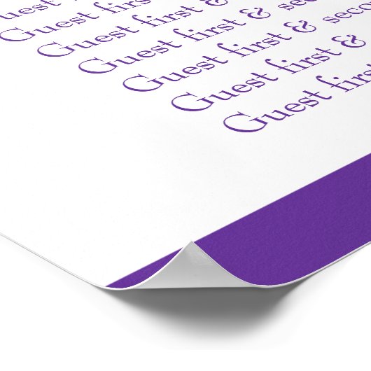 white doves purple wedding seating table plan 1-9 ポスター (角)