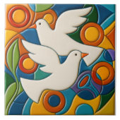 White Doves Tile タイル (正面)
