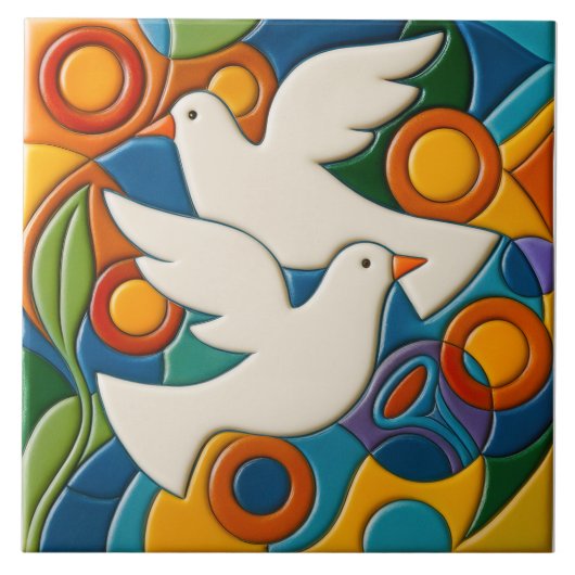 White Doves Tile タイル (正面)