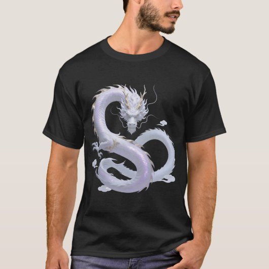 White Dragon Art | 神話上のファンタジーな美意識 | オア Tシャツ (正面)