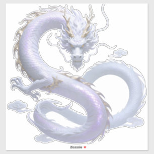White Dragon Art 神話上のファンタジーな美意識 オリジナル シール