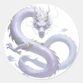White Dragon Art | 神話上のファンタジーな美意識 | Or ラウンドシール