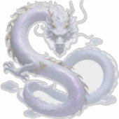 White Dragon Art | Mythical Fantasy Aesthetic | Or シール (正面)