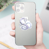 White Dragon Art | Mythical Fantasy Aesthetic | Or シール (スマートフォン)