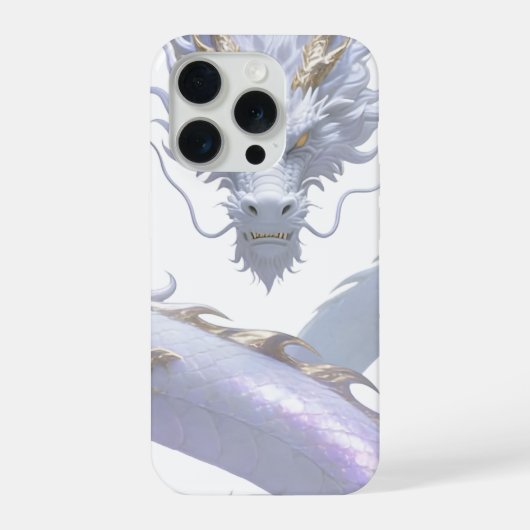 White Dragon Art | Mythical Fantasy Aesthetic | Or iPhoneケース (裏面)